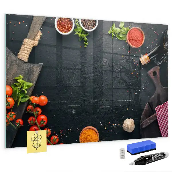 Magnetic dry erase board kitchen accessory