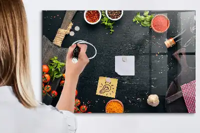 Magnetic dry erase board kitchen accessory