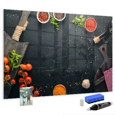 Magnetic dry erase board kitchen accessory