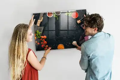 Magnetic dry erase board kitchen accessory