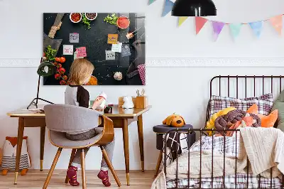 Magnetic dry erase board kitchen accessory