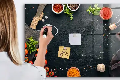 Magnetic dry erase board kitchen accessory