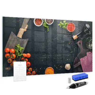 Magnetic dry erase board kitchen accessory