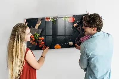 Magnetic dry erase board kitchen accessory