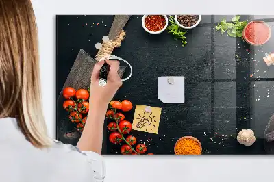 Magnetic dry erase board kitchen accessory