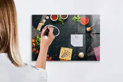 Magnetic dry erase board kitchen accessory