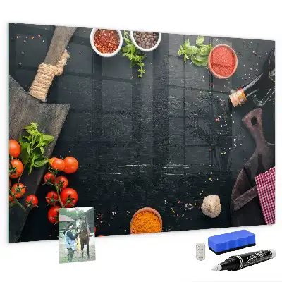 Magnetic dry erase board kitchen accessory