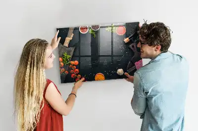 Magnetic dry erase board kitchen accessory