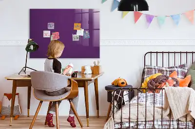 Magnetic dry erase board in purple