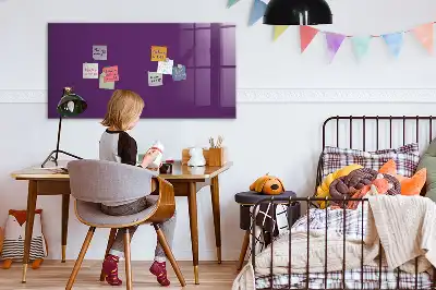 Magnetic dry erase board in purple