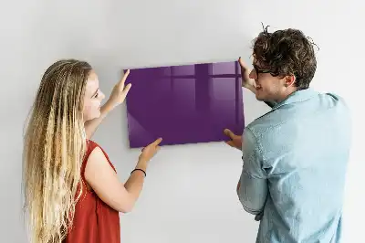 Magnetic dry erase board in purple