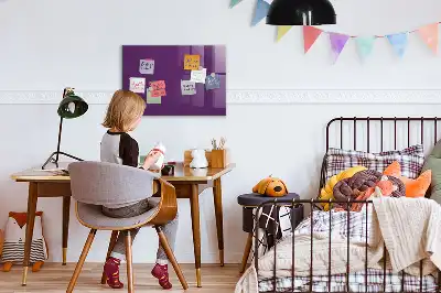 Magnetic dry erase board in purple