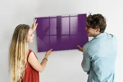 Magnetic dry erase board in purple
