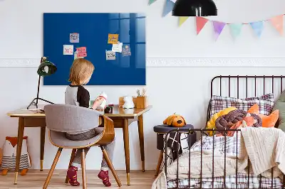 Magnetic dry erase board in navy blue