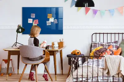 Magnetic dry erase board in navy blue