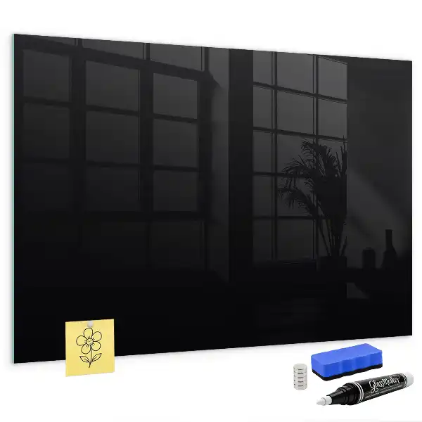 Magnetic dry erase board black