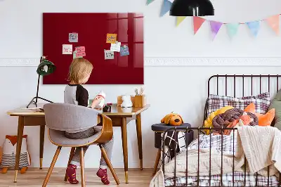 Magnetic dry erase board in burgundy