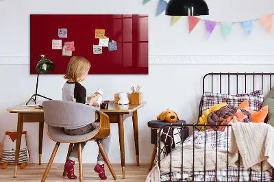 Magnetic dry erase board in burgundy