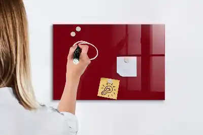 Magnetic dry erase board in burgundy