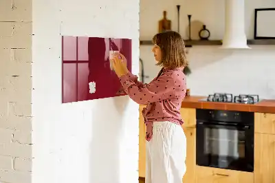 Magnetic dry erase board in burgundy