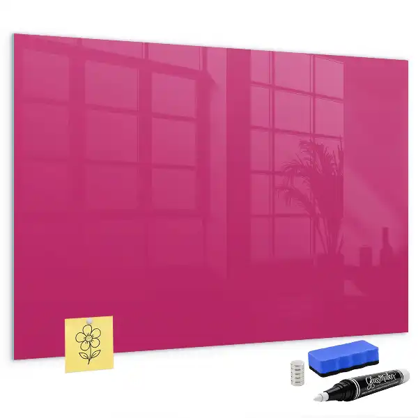 Magnetic dry erase board in intense pink