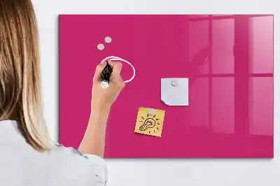 Magnetic dry erase board in intense pink