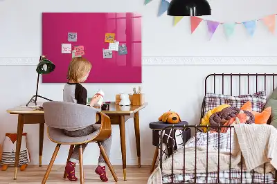 Magnetic dry erase board in intense pink