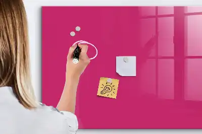 Magnetic dry erase board in intense pink