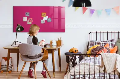 Magnetic dry erase board in intense pink
