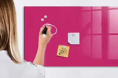 Magnetic dry erase board in intense pink