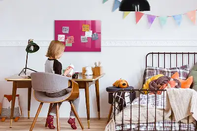 Magnetic dry erase board in intense pink