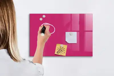 Magnetic dry erase board in intense pink