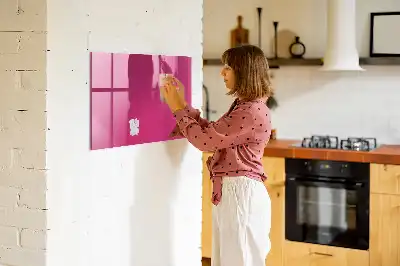 Magnetic dry erase board in intense pink