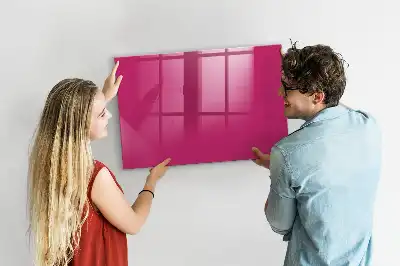 Magnetic dry erase board in intense pink