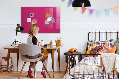Magnetic dry erase board in intense pink