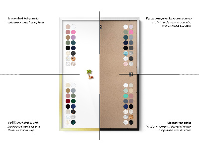 Magnetic board with white frame Elegant light stone