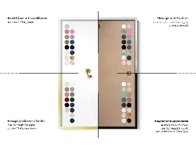 Magnetic board with white frame Elegant light stone