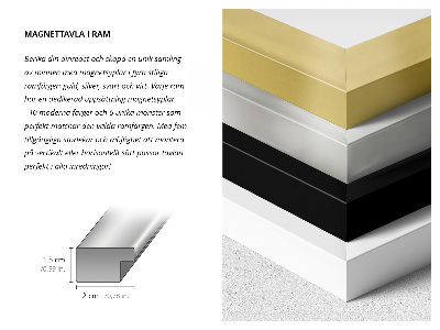 Magnetic board with white frame Elegant light stone