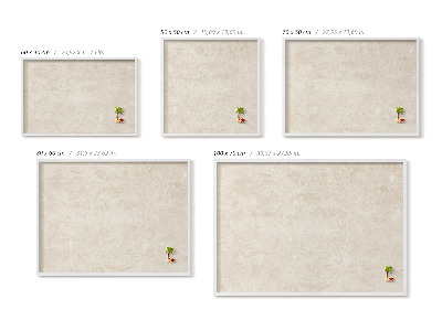 Magnetic board with white frame Elegant light stone