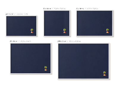 Magnetic board with white frame Dark navy blue color