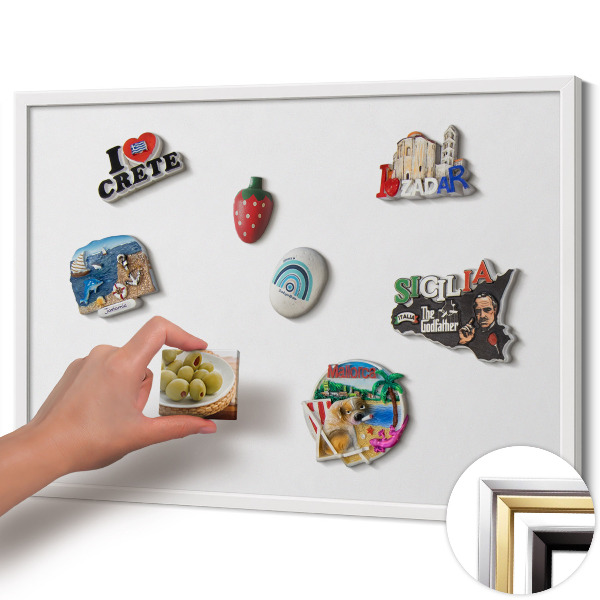 Magnetic board with white frame White color