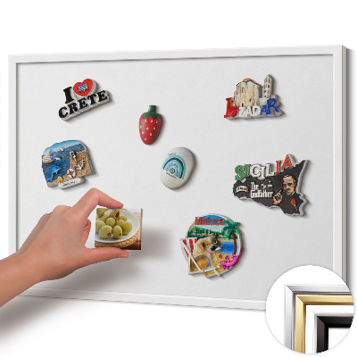 Magnetic board with white frame White color