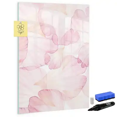 Magnetic writing board with watercolor petals design