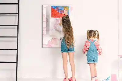 Magnetic writing board with watercolor petals design