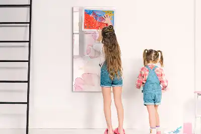Magnetic writing board with watercolor petals design