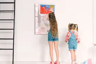 Magnetic writing board with watercolor petals design