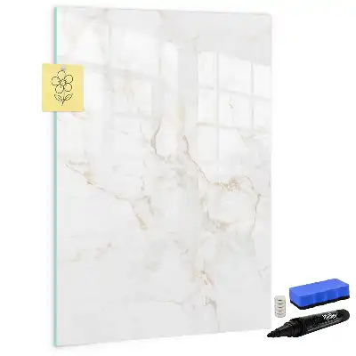 Magnetic writing board in elegant marble design