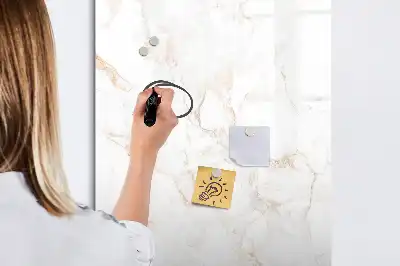 Magnetic writing board in elegant marble design