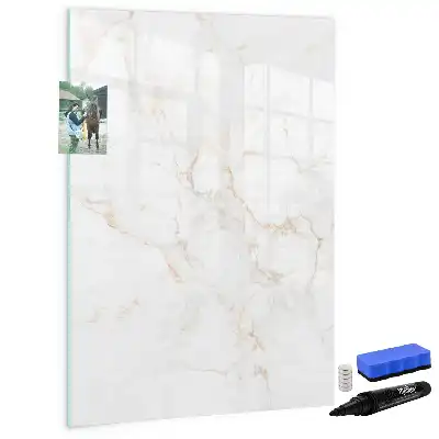 Magnetic writing board in elegant marble design
