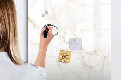 Magnetic writing board in elegant marble design